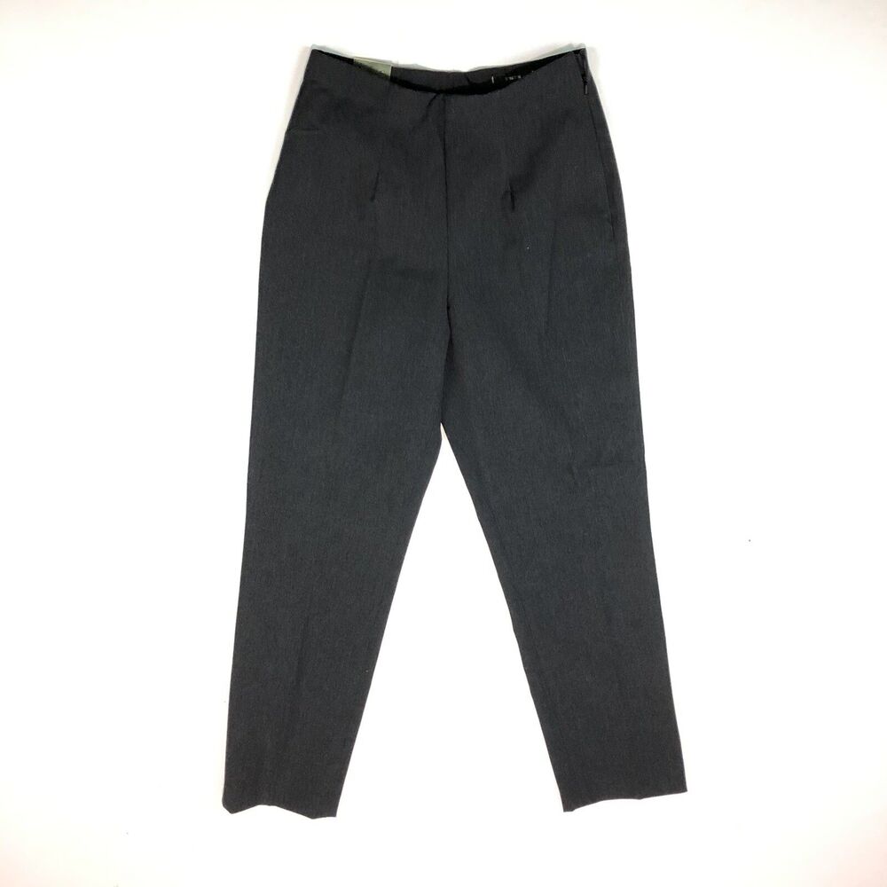 Eddie Bauer Stretch Slim Side Zip Straight Dress Pants Charcoal Sz 4 Reg SSS7
